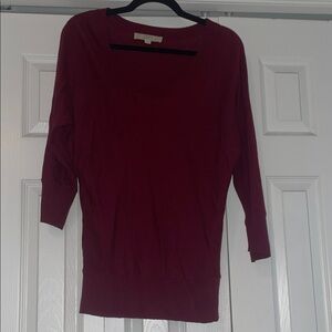 LOFT Deep Red Knit Top